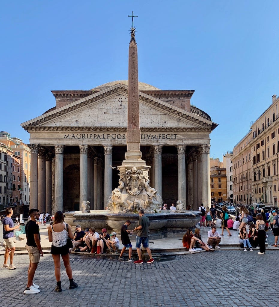 Summer in front of the Pantheon in Rome