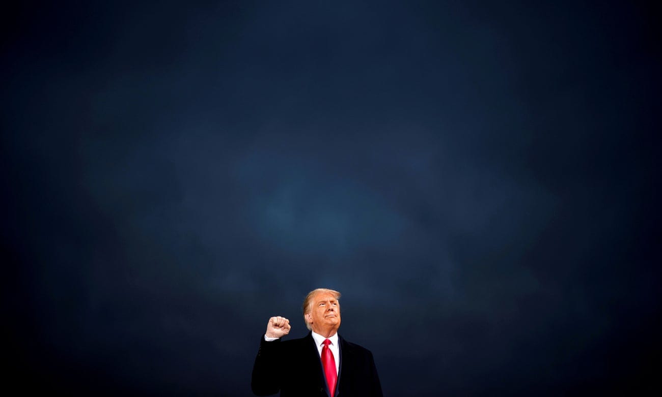 Trump at a campaign rally in Des Moines, Iowa in October 2020.