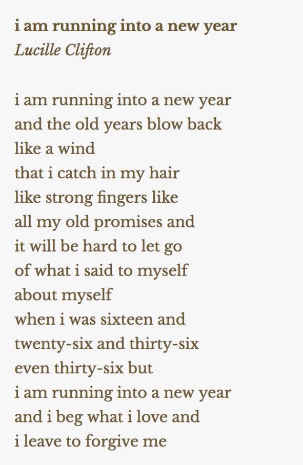 Image result for lucille clifton new year poem
