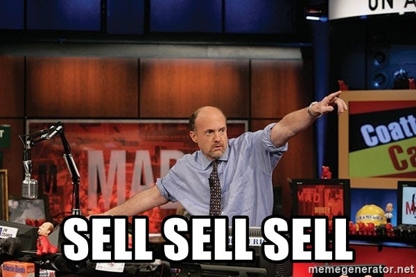 sell sell sell - Jim Cramer sell sell sell | Meme Generator