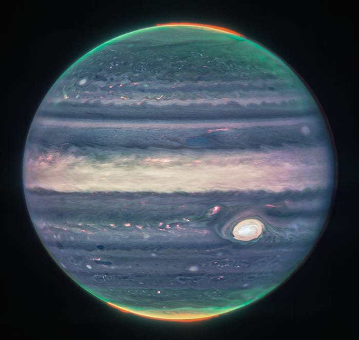 Webb NIRCam composite image of Jupiter.