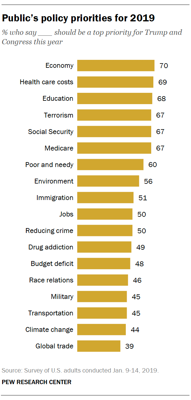 Public's policy priorities for 2019