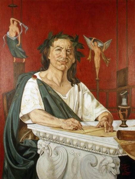 A painting of Roman poet Horace by Italian artist Giacomo Di Chirico, 1871