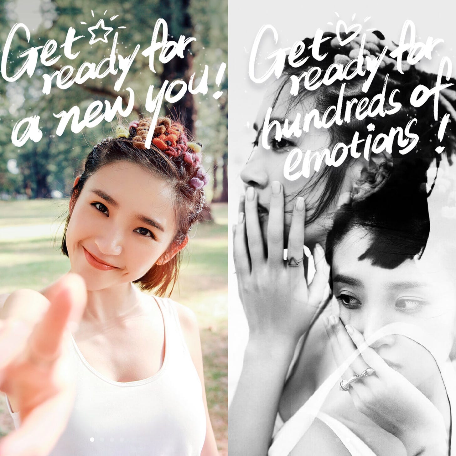 Welcome screens from the Meitu app.