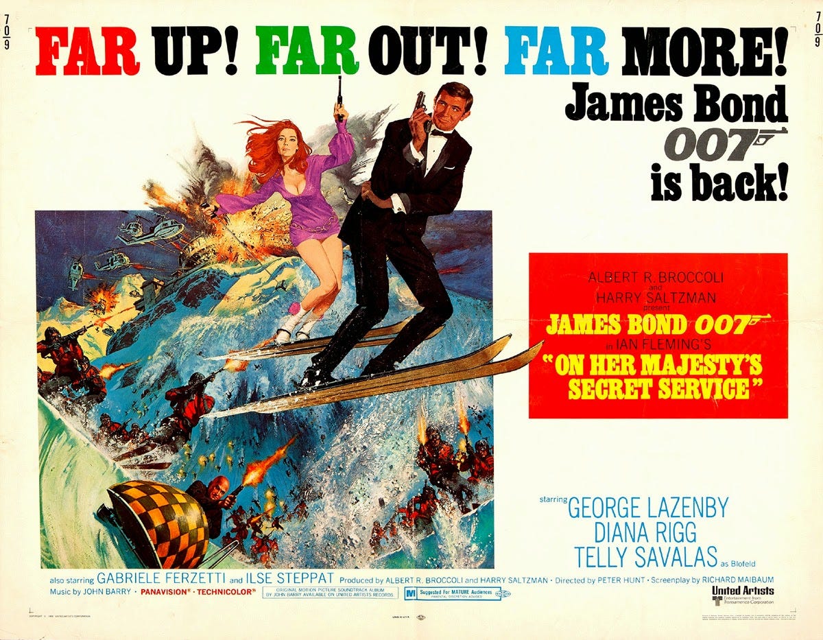 original film poster for on her majesty's secret service