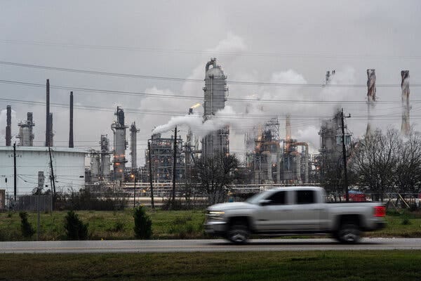 An Exxon complex in Baytown, Texas. The company identified 150 modifications that it can make in its operations to help meet its emission goals, it said.