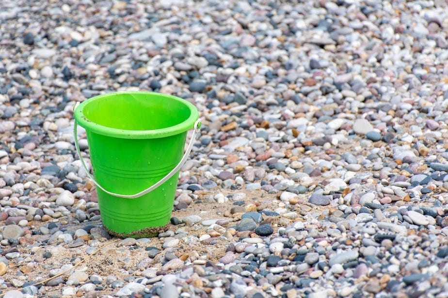 The bucket list - a bucket on the beach