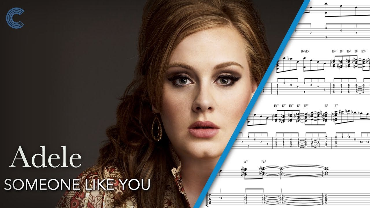 Guitar - Someone Like You - Adele - Sheet Music, Chords, & Vocals - YouTube