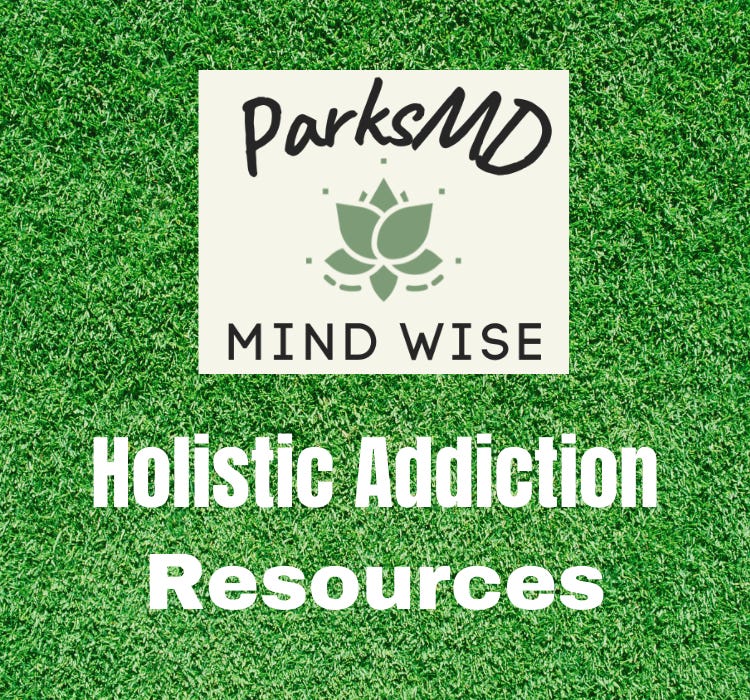 Banner for Holistic Addiction Resources with green grass background