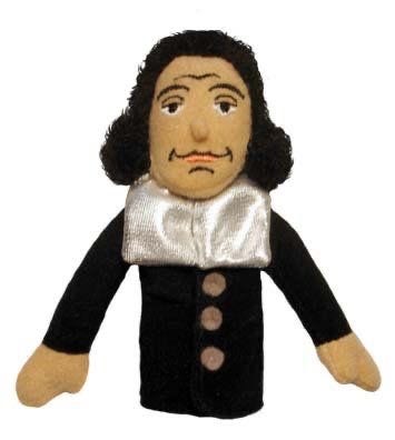 A finger puppet of Baruch Spinoza