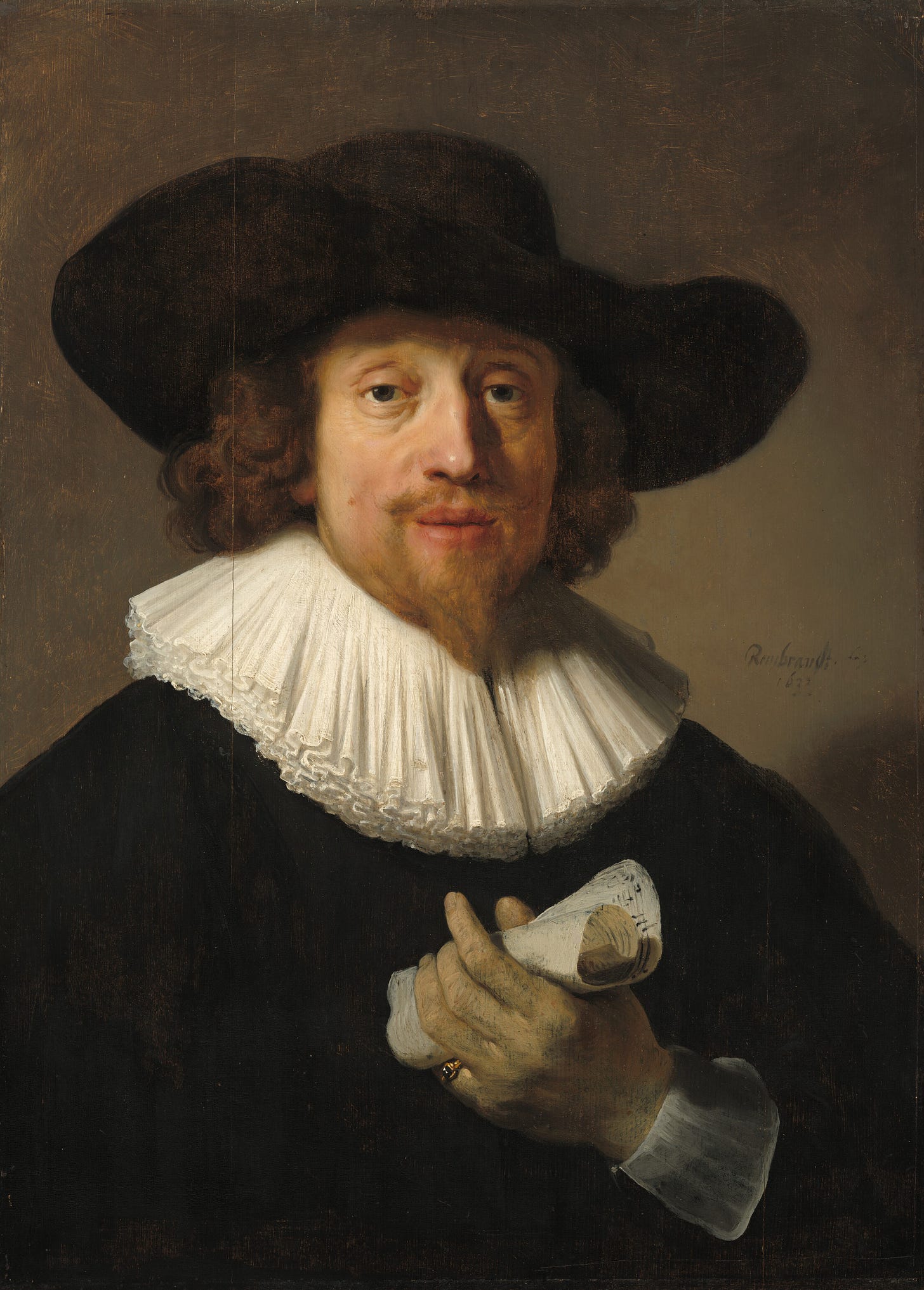 Man with a Sheet of Music, 1633 by Rembrandt van Rijn