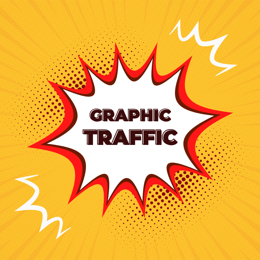 Graphic Traffic in a kaboom comic style explosion