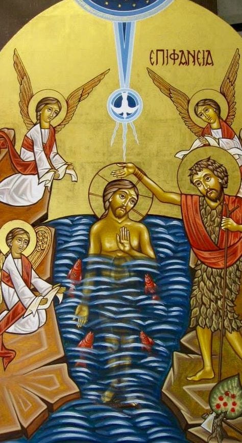 Coptic icon - Holy Baptism / Epiphany / Theophany ...