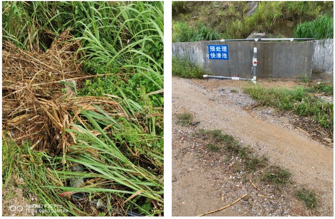 　　Figure 1 Hezhou-Guizhou-Guangzhou High-speed Railway Laminated Rare Earth Resources Salvage Recovery Project Ammonia Nitrogen Treatment Facility Pretreatment Pool Exceeds the Drainage Pipe 