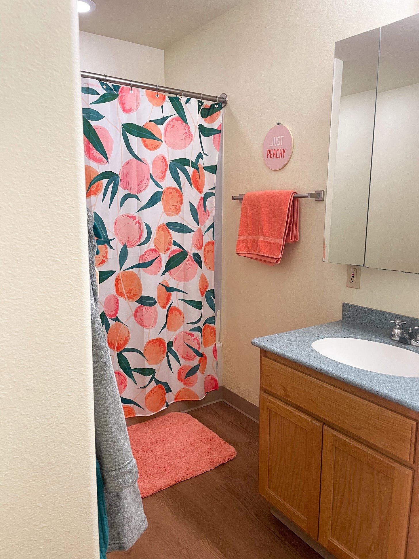 Peach Themed Bathroom Makeover | Under $100