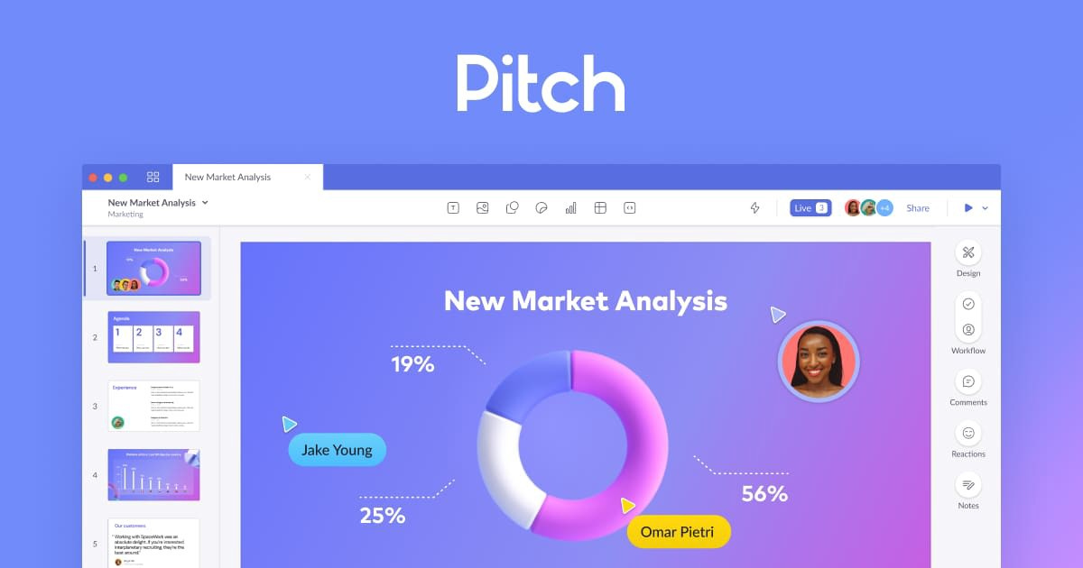 Image of the Pitch user interface