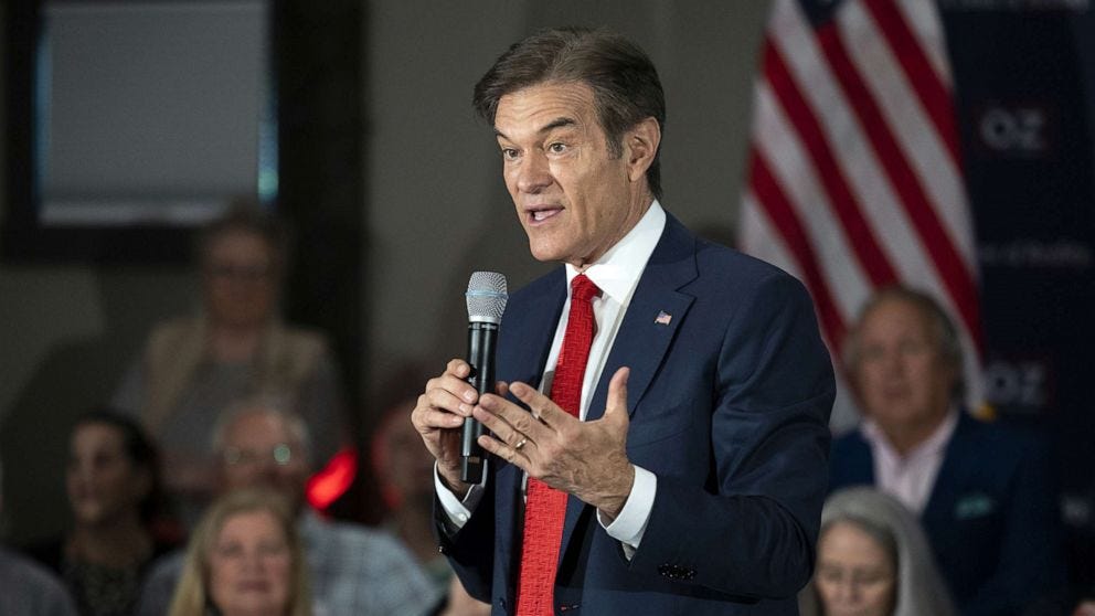 Dr. Oz could make history as a Muslim senator, but his faith isn't a big  part of his campaign - ABC News