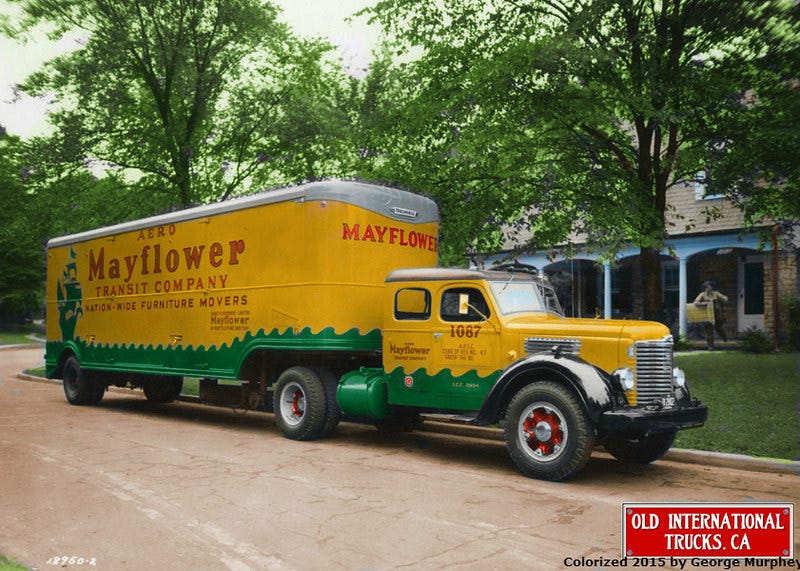 1948 International KB-8 Moving Truck | Colorized B&W photo | George Murphey  | Flickr