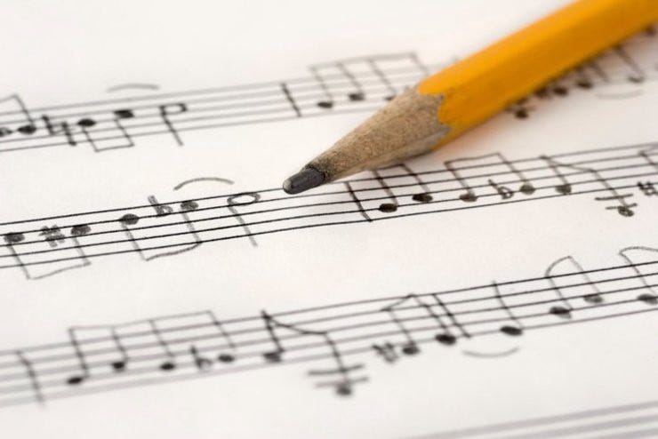 Handwritten music handwriting staff scale pencil