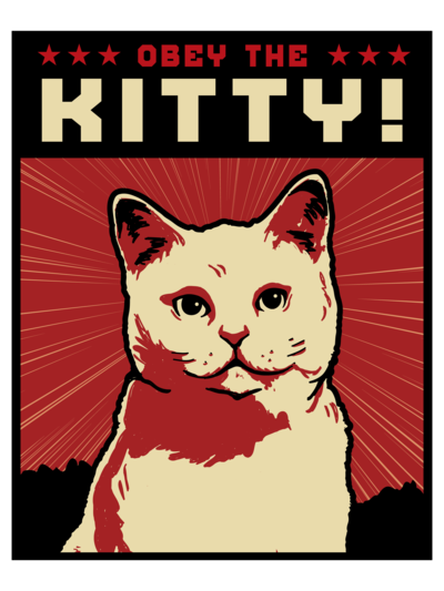 Obey The Kitty Propaganda T-Shirt - Cat Bandit | Cat Shirts Sponsoring  Rescue Cats