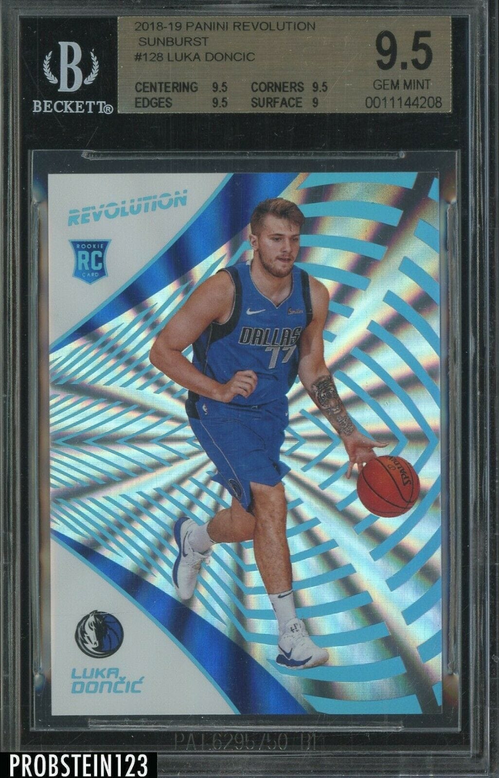 Image 1 - 2018-19 Panini Revolution Sunburst #128 Luka Doncic RC Rookie /75 BGS 9.5