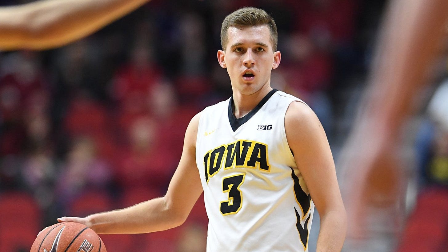 Iowa Hawkeyes guard Jordan Bohannon.