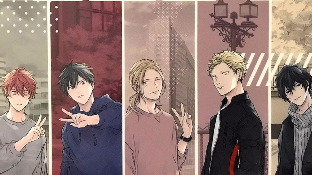 The main cast of "Given" taken from the manga.