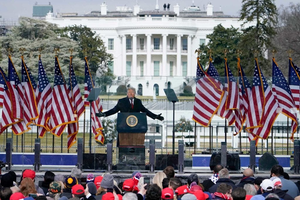 Trump addressing the "Save America'" rally