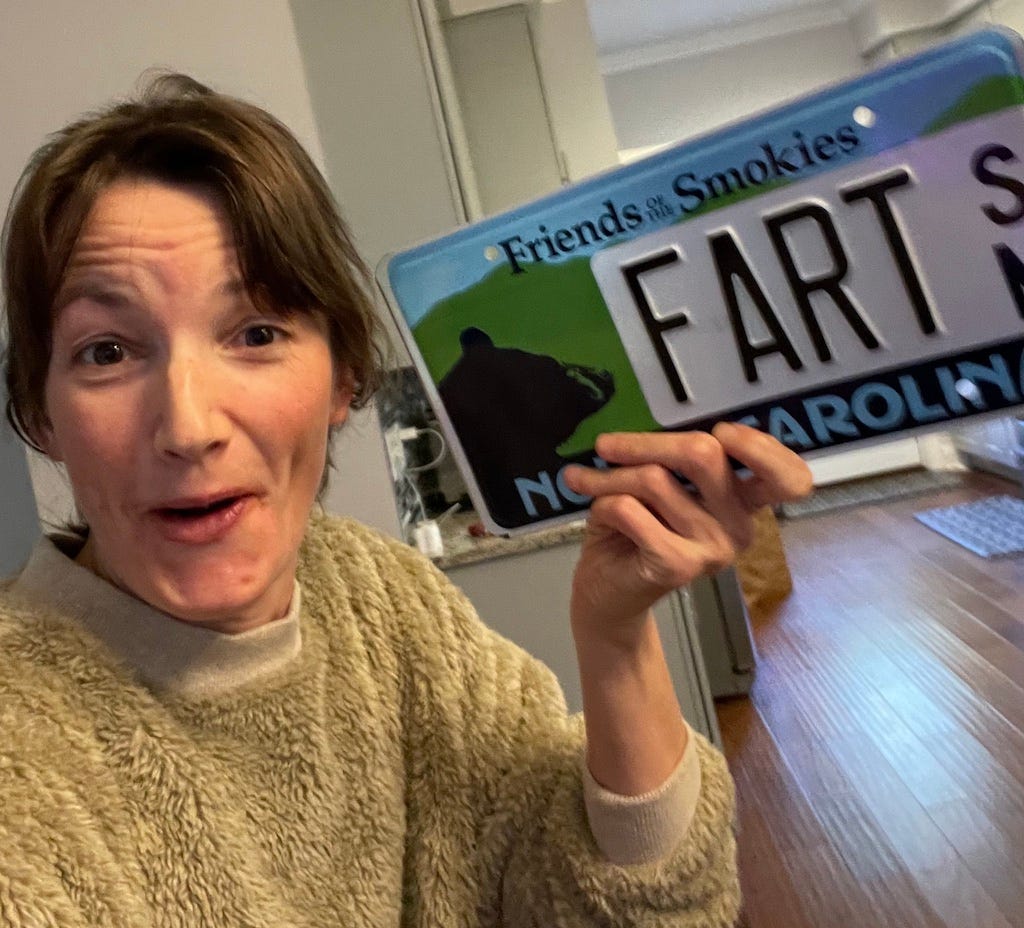 karly with fart plate