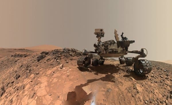 A self-portrait of NASA's Curiosity rover on Mars in June 2018.