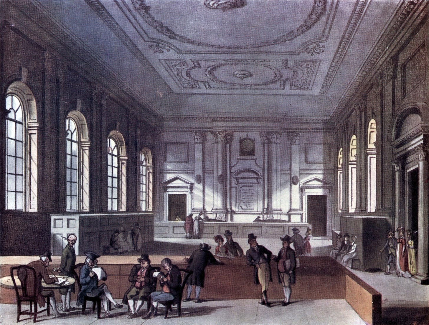 The Dividend Hall of South Sea House, 1810