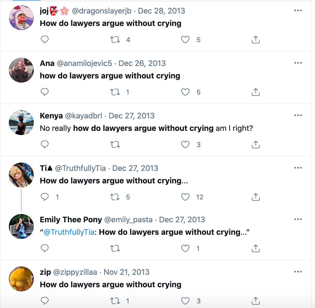 How do lawyers argue without crying tweets