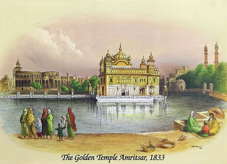Harmandir Sahib - the Golden Temple of Amritsar, 1833