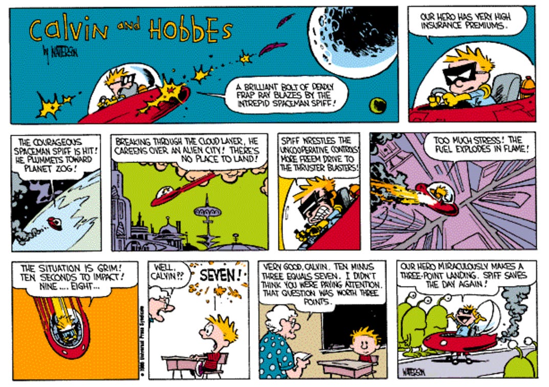 That one time Spaceman Spiff actually saves the day : r/calvinandhobbes