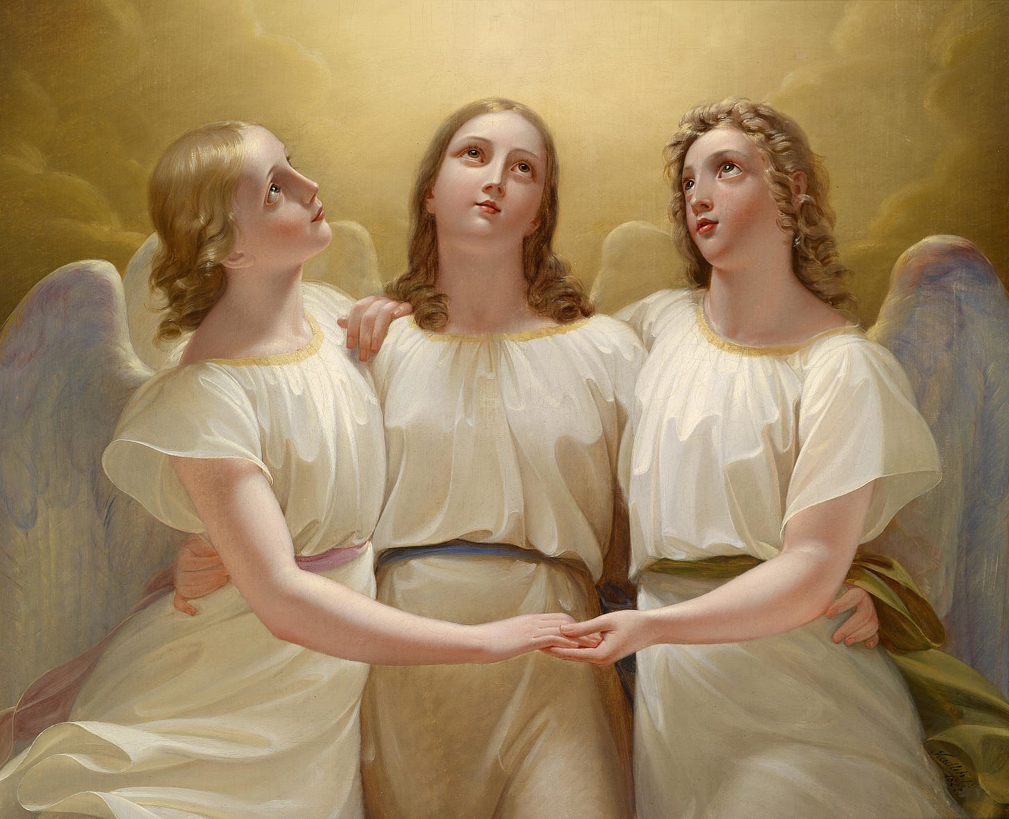 Three Guardian Angels (1822) by Franz Kadlik (Czech, 1786-1840)