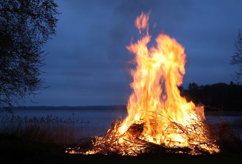 Fire, Bonfire, Night, Evening, Burning, Warmth, Heat