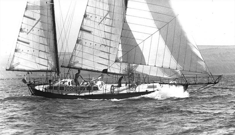 Circa 1968: Bernard Moitessier sailing JOSHUA during the first Sunday Times  Golden Globe Race