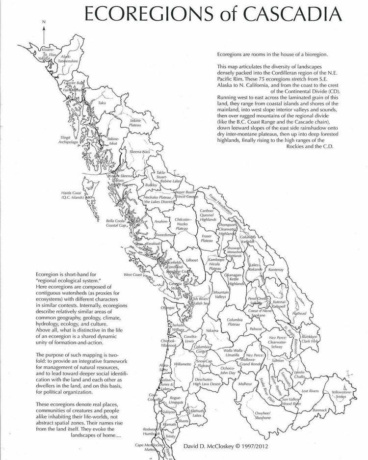 Ecoregions of Cascadia (PDF) by David McCloskey, Cascadia Institute Director