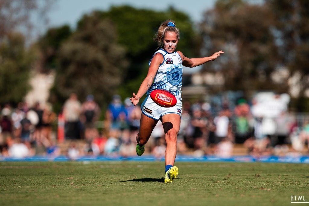 Kaitlyn Ashmore has starred in a number of excellent AFLW matches since 2017. Image: Rachel Bach / By The White Line