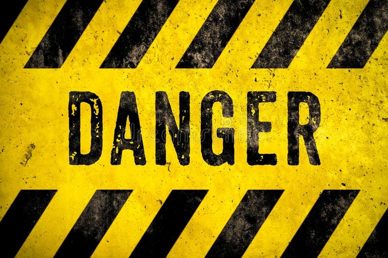 DANGER Warning Sign Word Text Yellow Black Stripes Concrete Wall Cement  Texture Background. Danger Dangerous Warning Stock Image - Image of notice,  incomplete: 129318369