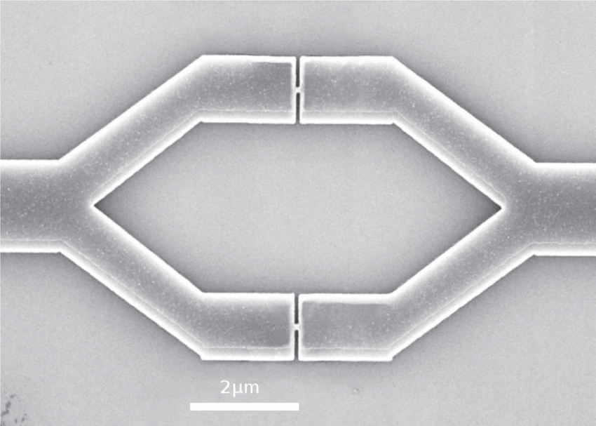 SEM image of the typical SQUID geometry used for the measurements.