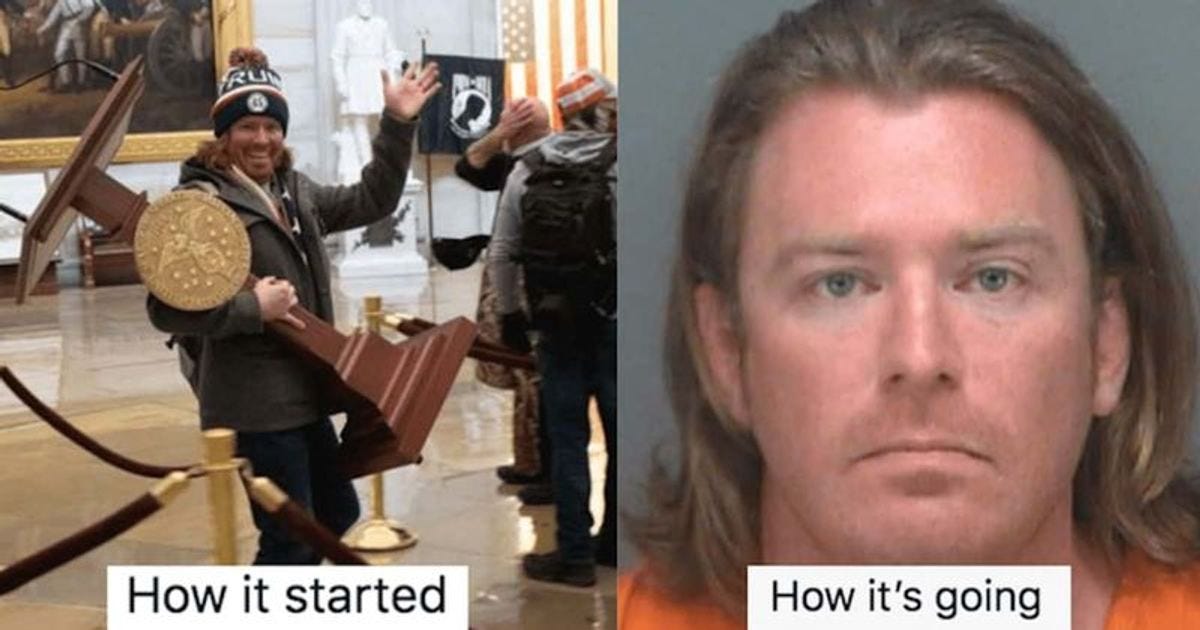 Capitol rioters are getting the &#39;How it started Vs. How it&#39;s going&#39; meme  treatment and it&#39;s glorious