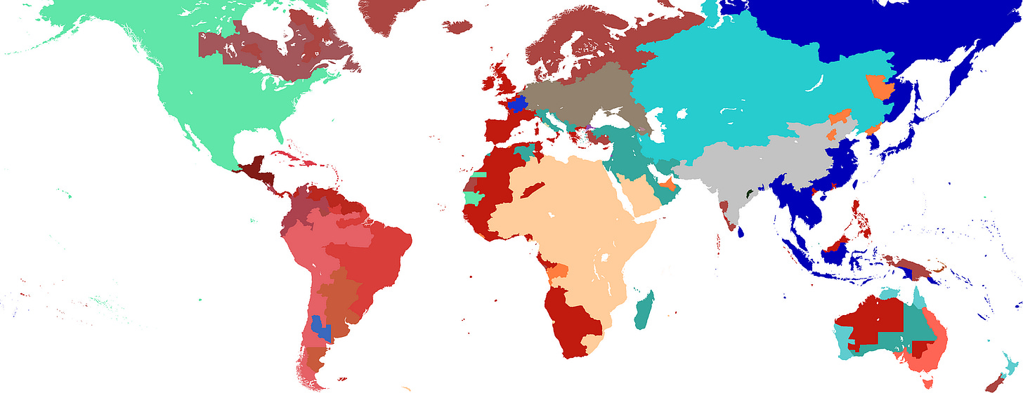 World map, 1892