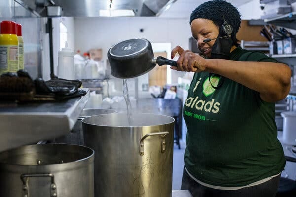 Sharon Mays, who has owned and operated Baby Greens for 10 years, says that she has been boiling water for 10 hours straight over the past two days to meet the needs of her restaurant in Austin.
