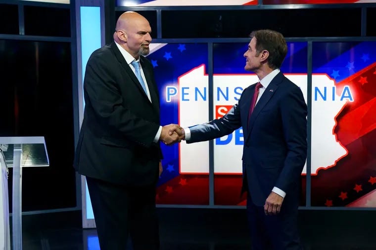 Pa. Senate debate: John Fetterman and Mehmet Oz faced off on abortion and  economic issues