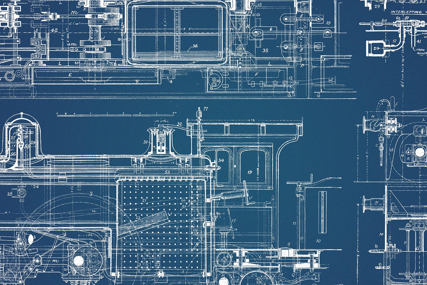 64 Vintage Mechanical Blueprints - Tom Chalky