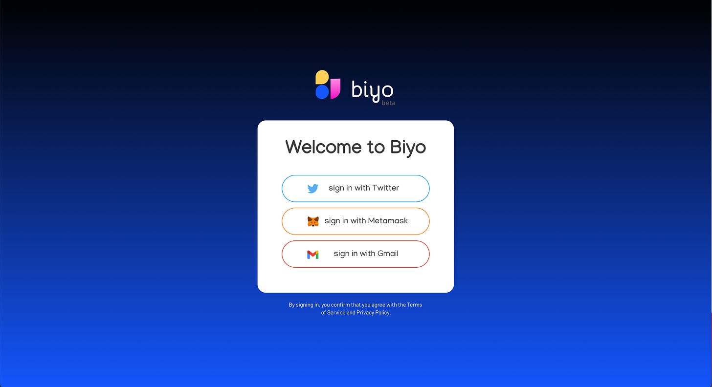 biyo bubble.io landing page