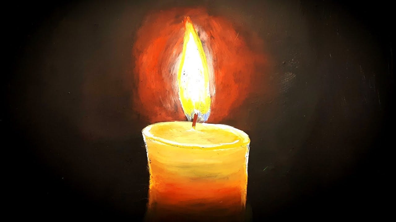 how to paint a candle - watercolour painting for beginners - YouTube