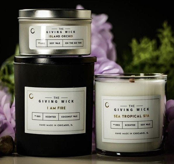 Healthy, fragrant candles from The Giving Wick subscription box