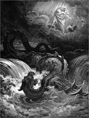 Gustave Doré - Marduk slaying Tiamat | Leviatã, Dragões, Gustave dore